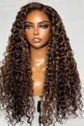 HDLACEHAIR Wig Brown Highlights Funmi Curly HD Lace Glueless Wig
